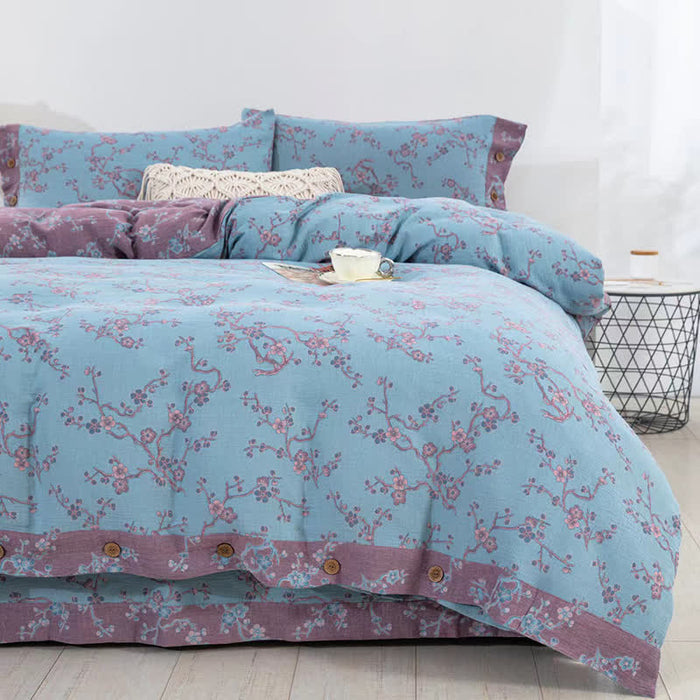 Ownkoti Wintersweet Cotton Gauze Jacquard Bedding Set(4pcs)