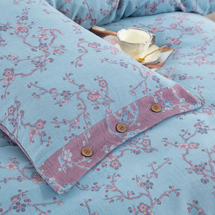 Ownkoti Wintersweet Cotton Gauze Jacquard Bedding Set(4pcs)
