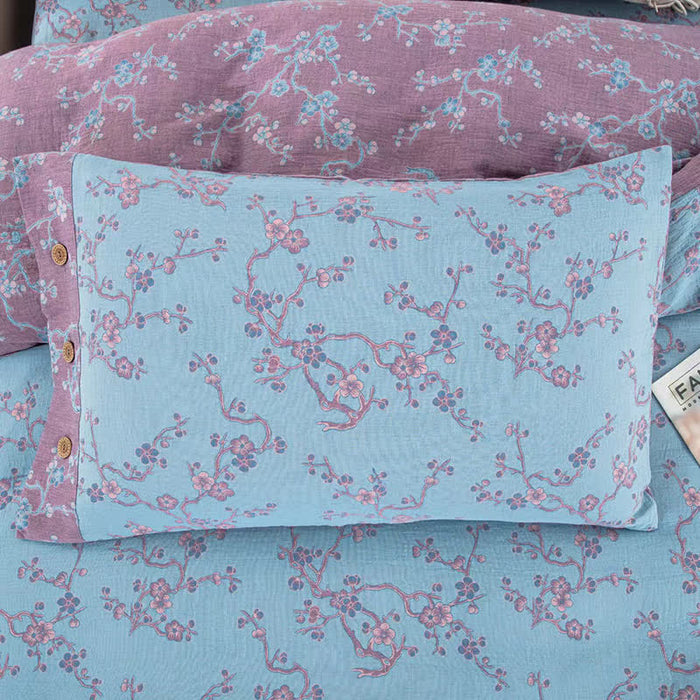 Ownkoti Wintersweet Cotton Gauze Jacquard Bedding Set(4pcs)