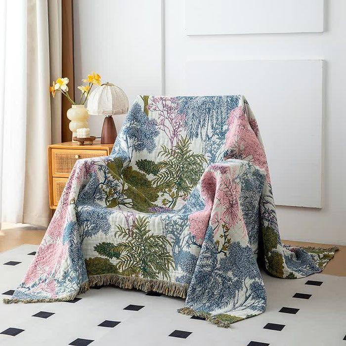 Woodland Cotton Gauze Tassel Blanket - image 1