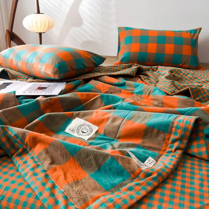 Ownkoti Yarn-dyed Plaid Pure Cotton Vintage Bedding - image 6