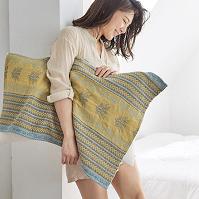 Ownkoti Yellow Bed Cotton Decorative Pillow Towel (2PCS) - image 4