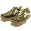 P-5446 Javier Beige Green Leather Lace up Sneaker Pinosos Made in Spain