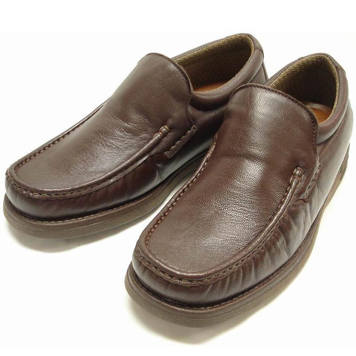 P-5614-668 Black Leather Slip on Loafer Pinosos Made in Spain