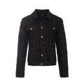 Patchwork Distressed Denim Jacket  - CENTURY PENTHOUSE BLACK