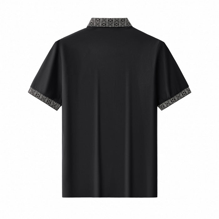 Pattern Trim Performance Polo – El Baron BLACK