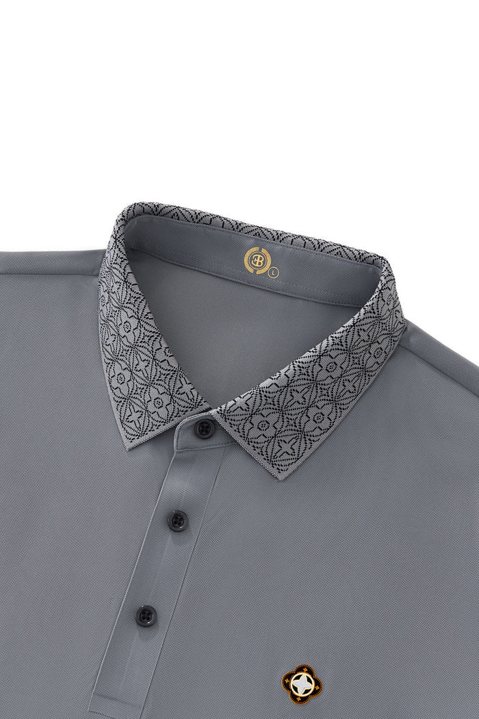 Pattern Trim Performance Polo – El Baron GREY
