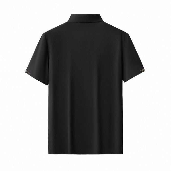 Perforated Collar Performance Polo – El Baron BLACK/GOLD