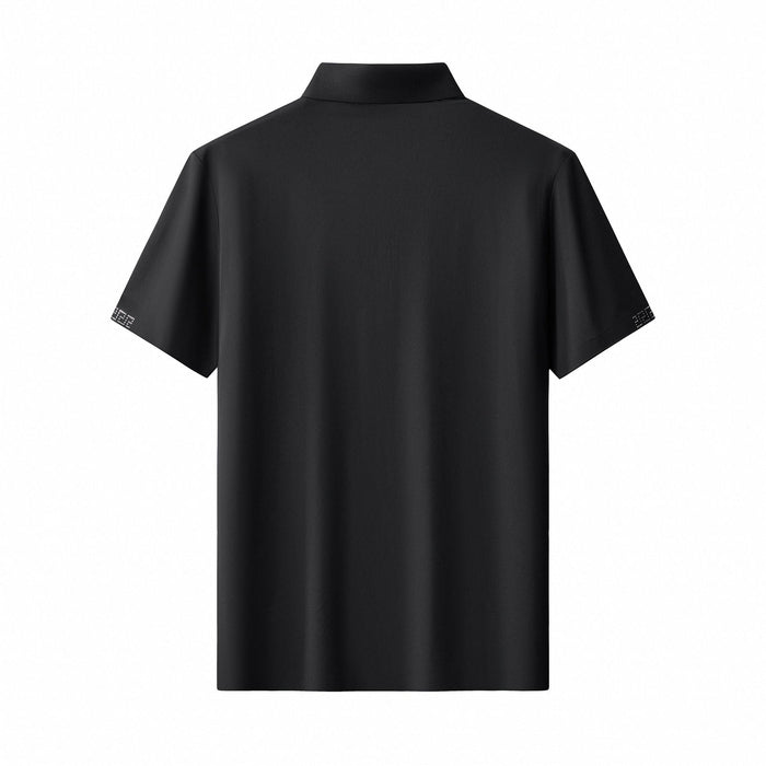 Perforated Collar Performance Polo – El Baron BLACK/SILVER