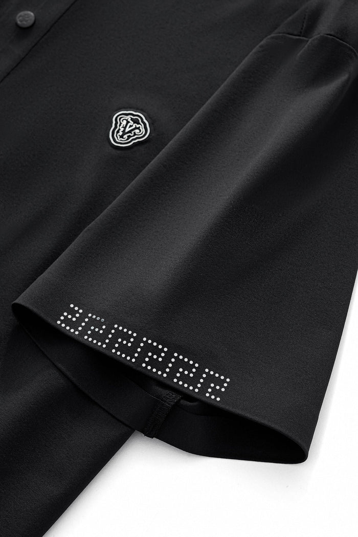 Perforated Collar Performance Polo – El Baron BLACK/SILVER