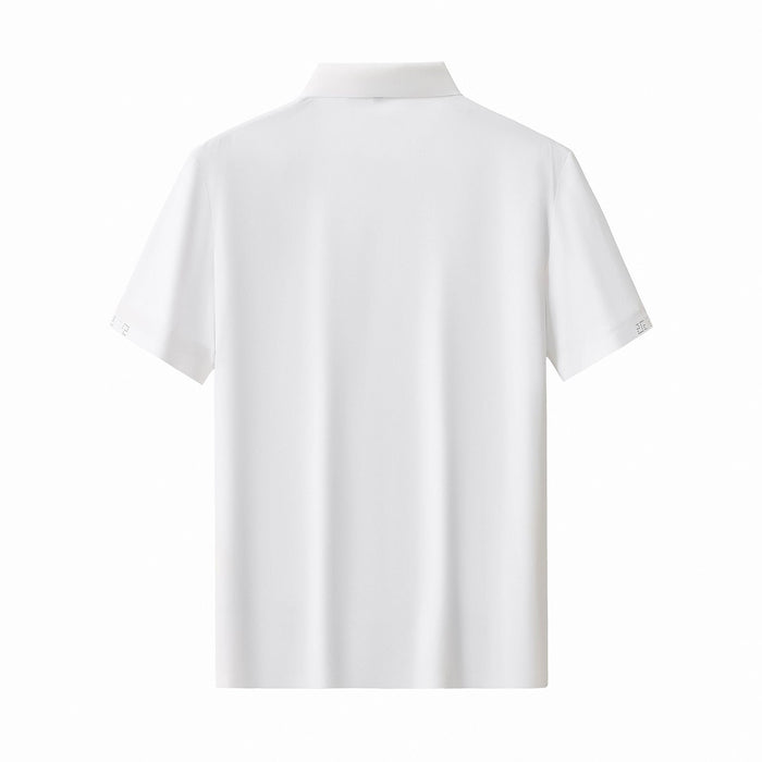 Perforated Collar Performance Polo – El Baron WHITE/SILVER