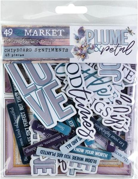 Plume & Petals - Chipboard Sentiments