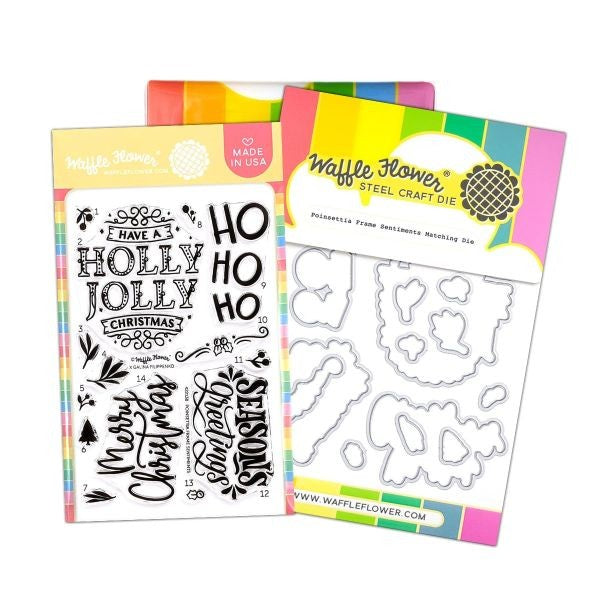 Poinsettia Frame Sentiments - Stamp & Die Combo