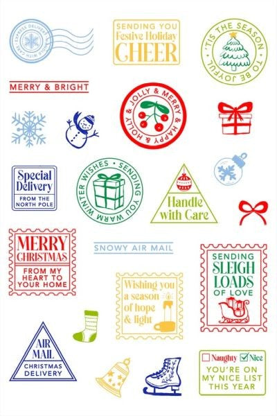 Postage Collage Clear Stamps - Season's Greetings