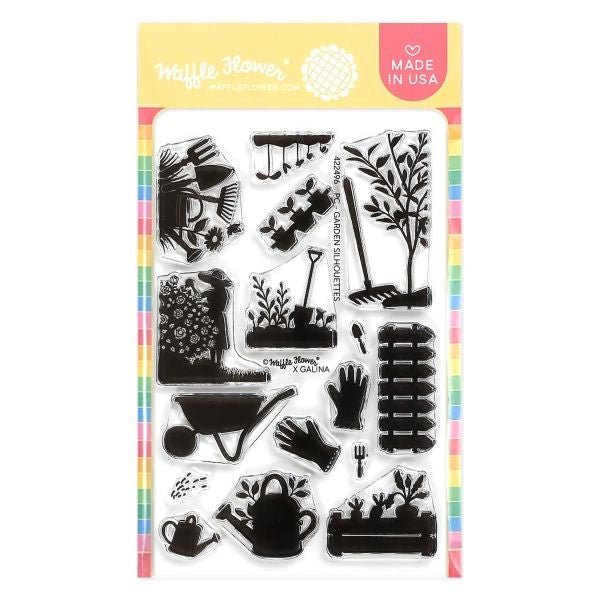 Postage Collage Garden Silhouettes - Clear Stamps