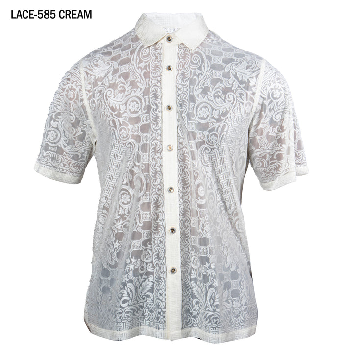 Prestige LACE-585 Cream Lace Shirt
