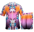 Prestige LIN-502 Purple Linen Shirt & Short Set
