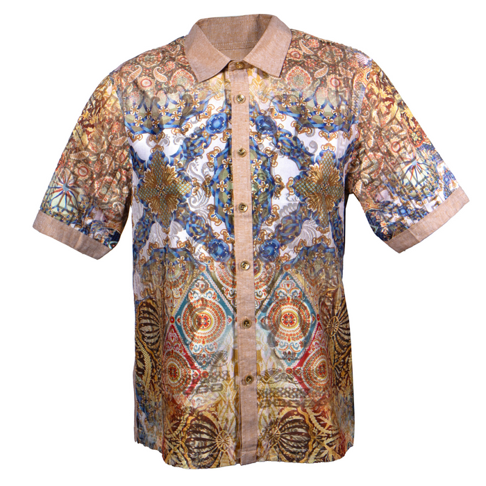 Prestige LUX-560 Khaki Lace Linen Shirt