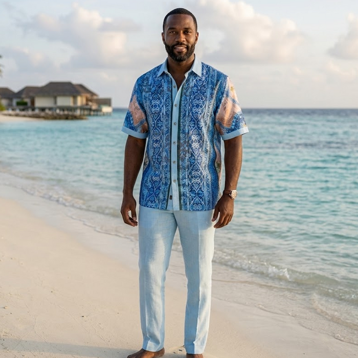 Prestige LUX-660 Blue Linen Pants