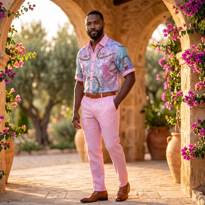Prestige LUX-660 Pink Linen Pants