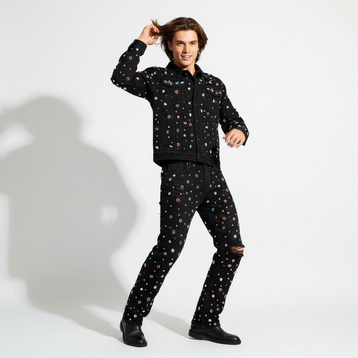 Prism Gem Denim Jkt – Century Penthouse BLACK