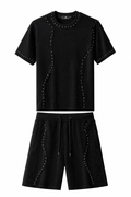 Radiant Grid Stone Short set – Century Penthouse BLACK/BLACK