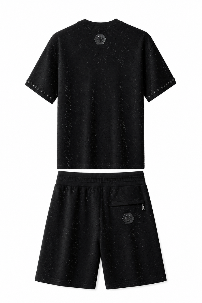 Radiant Grid Stone Short set – Century Penthouse BLACK/BLACK