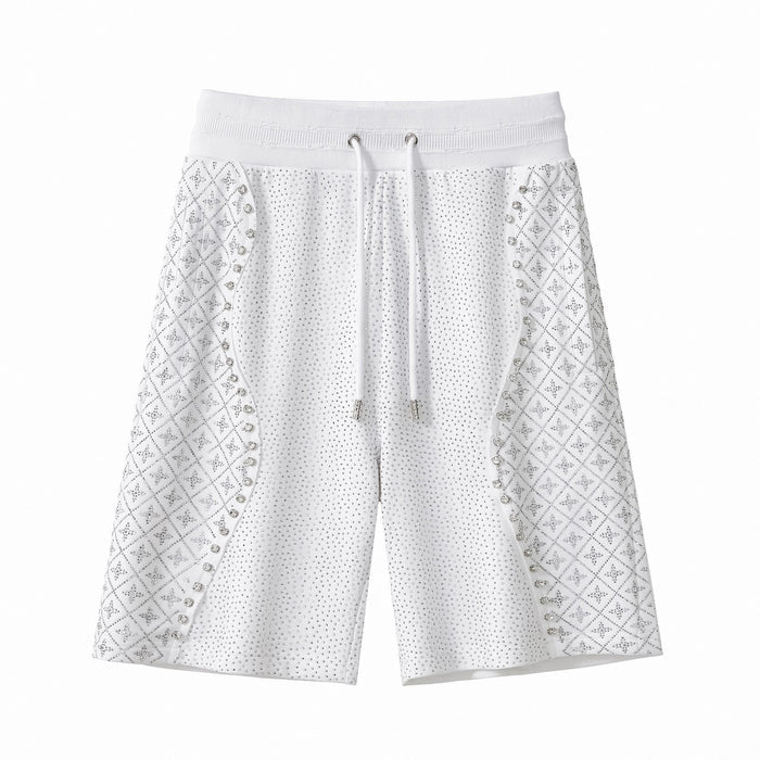 Radiant Grid Stone Short set – Century Penthouse WHITE/SILVER