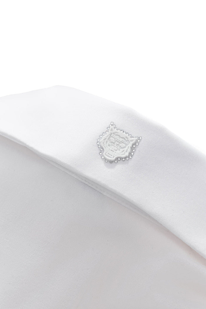 Regal Lace Crystal Dress Shirt WHITE
