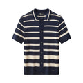 Regatta Mesh Stripe Knit SS Shirt NAVY