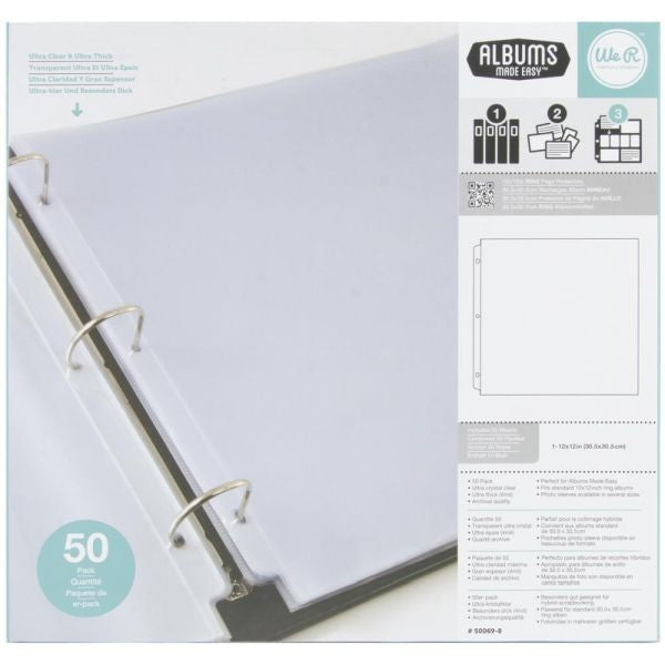 Ring Photo Sleeves 12"X12" 50/Pkg