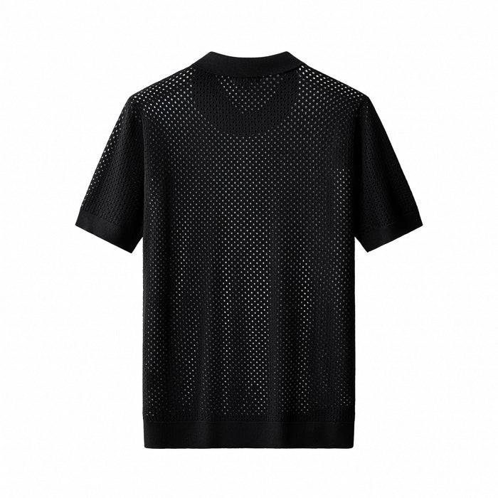 Riviera Mesh Knit SS Shirt BLACK