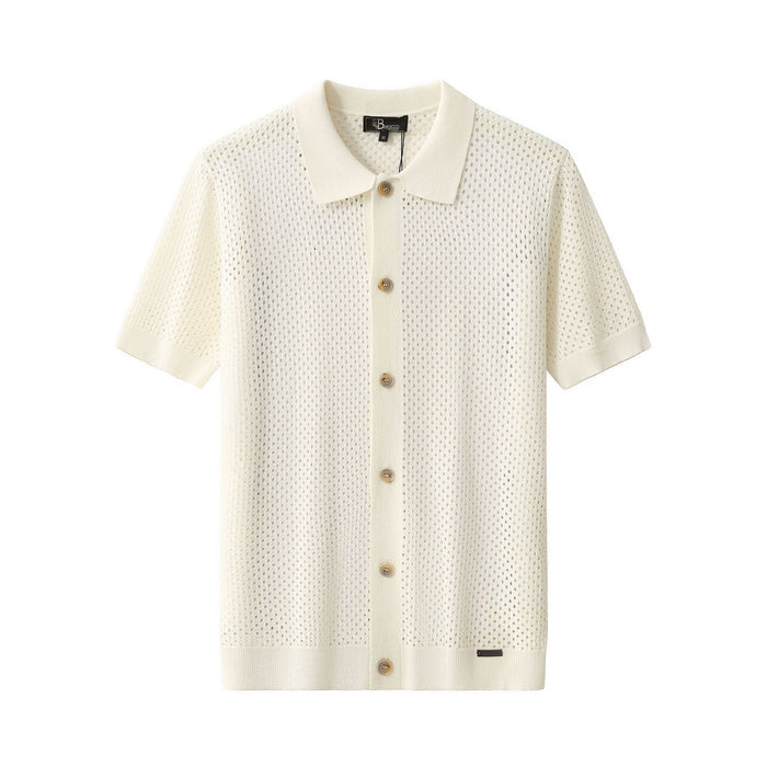 Riviera Mesh Knit SS Shirt IVORY