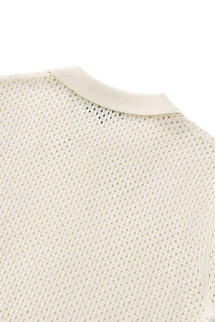 Riviera Mesh Knit SS Shirt IVORY