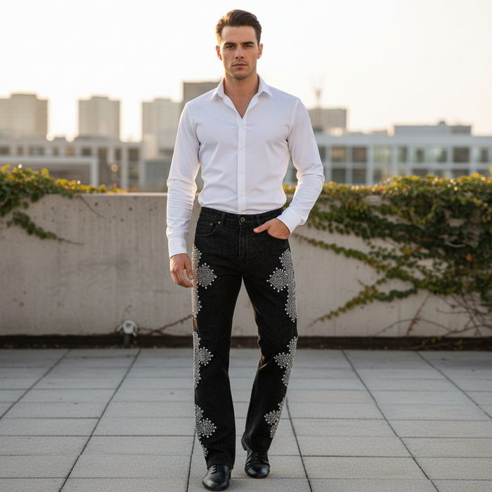 Sanctum Cross Denim Pant – Century Penthouse BLACK/SILVER