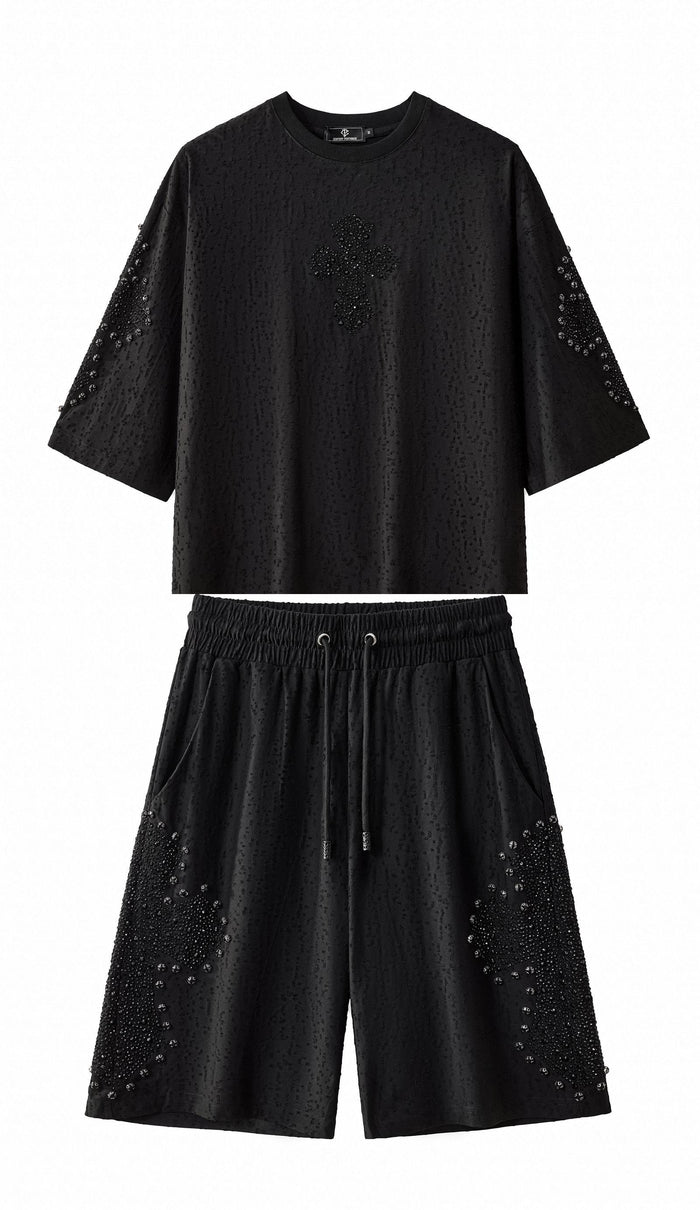 Sanctum Cross Short Set – Century Penthouse BLACK/BLACK