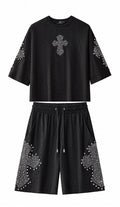 Sanctum Cross Short Set – Century Penthouse BLACK/SILVER