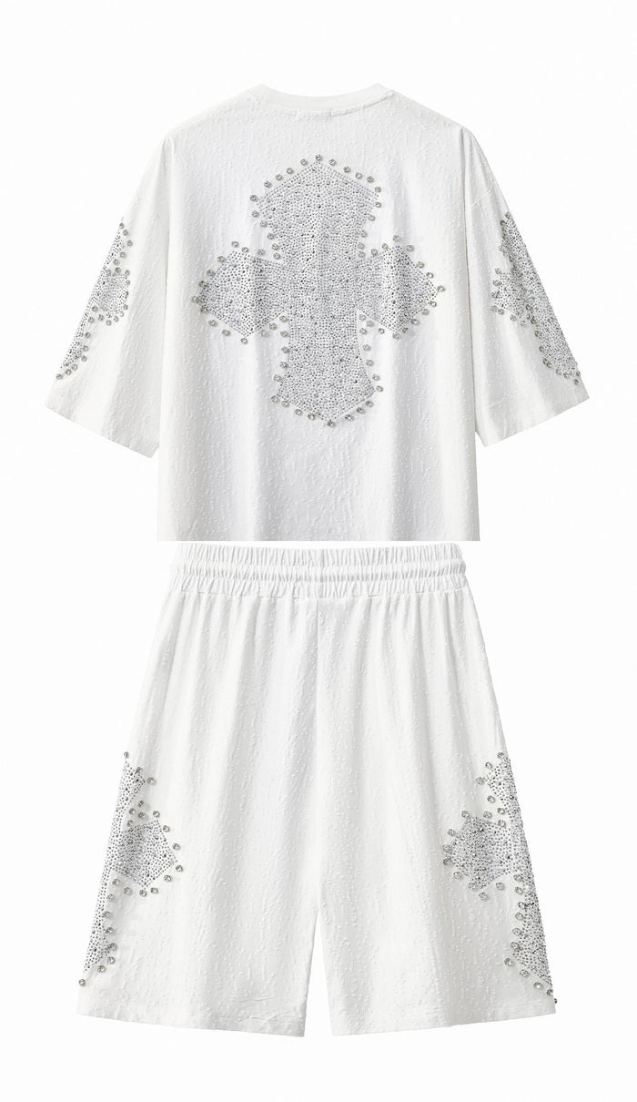 Sanctum Cross Short Set – Century Penthouse WHITE/SILVER