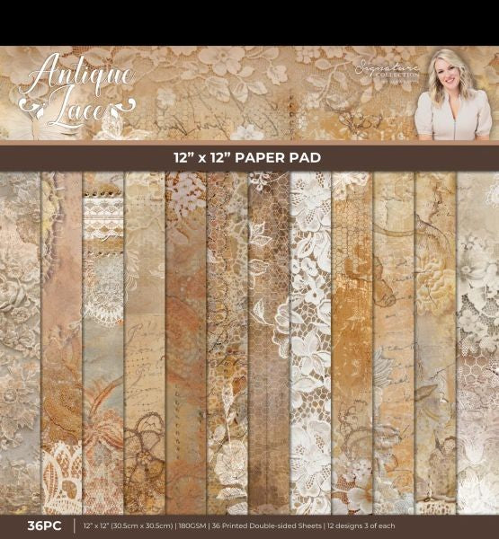 Sara Signature Antique Lace - 12x12 Paper Pad