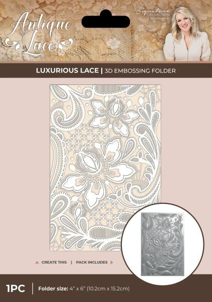 Sara Signature Antique Lace - 3D Embossing Folder - Lace Panel