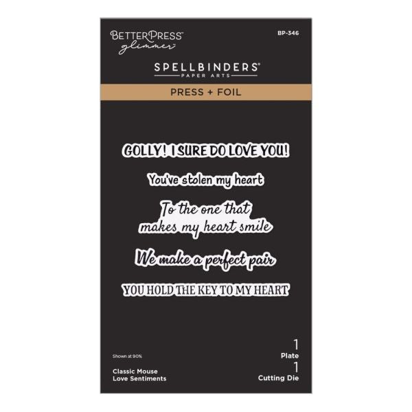 Say Cheese Classic Mouse - Love Sentiments Press & Foil Plate & Die Set