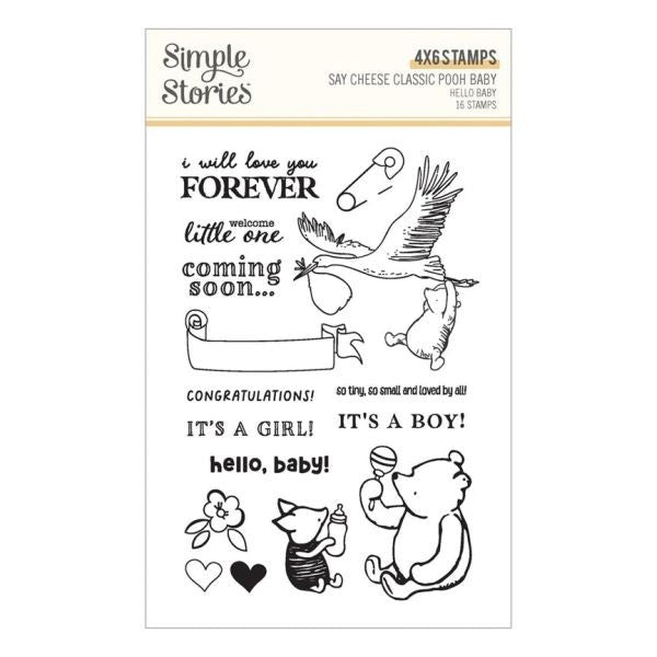 Say Cheese Classic Pooh - Hello Baby Stamp & Die Bundle
