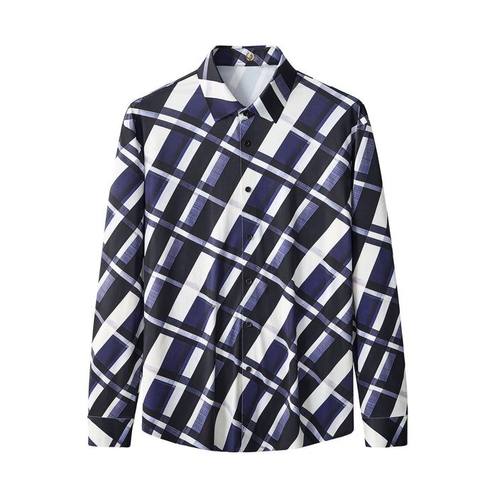 Seamless Bold Plaid Shirt – El Baron BLUE