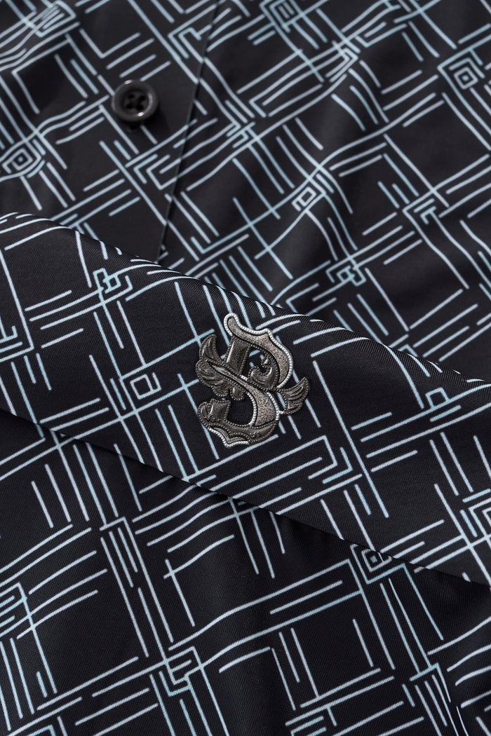 Seamless Geo Print Shirt – El Baron BLACK