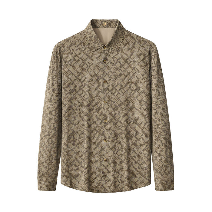 Seamless Geo Print Shirt – El Baron KHAKI