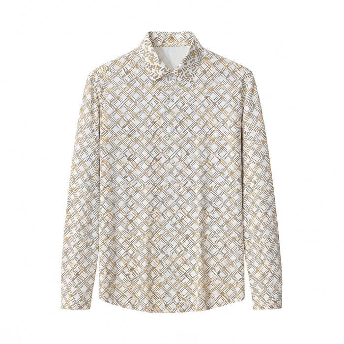 Seamless Geo Print Shirt – El Baron WHITE