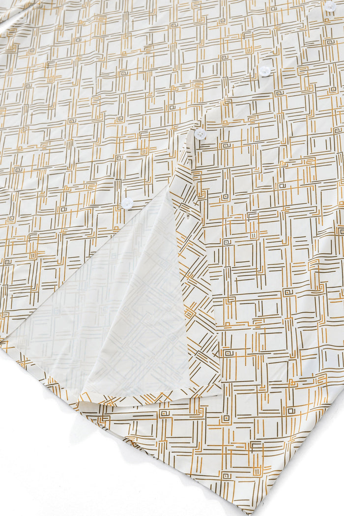 Seamless Geo Print Shirt – El Baron WHITE