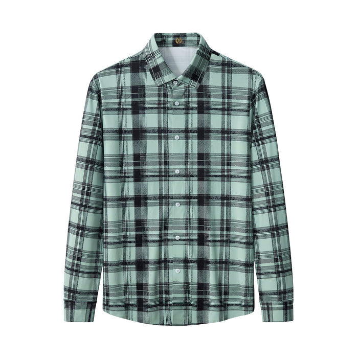 Seamless Plaid Stretch Shirt – El Baron GREEN