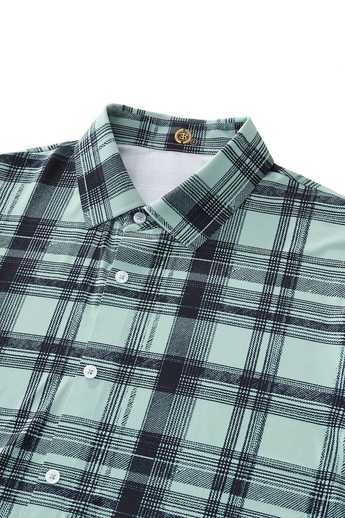 Seamless Plaid Stretch Shirt – El Baron GREEN