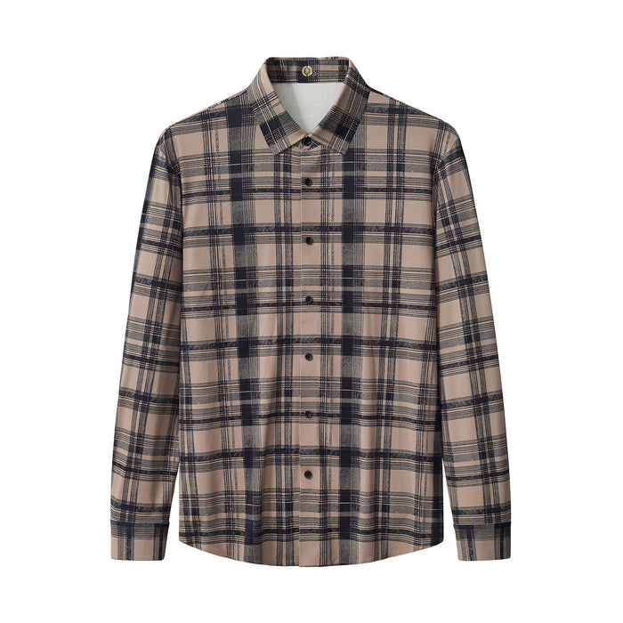 Seamless Plaid Stretch Shirt – El Baron KHAKI